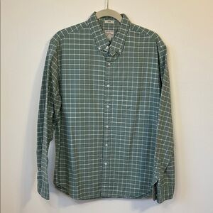 J. Crew Green Windowpane Button Down Shirt